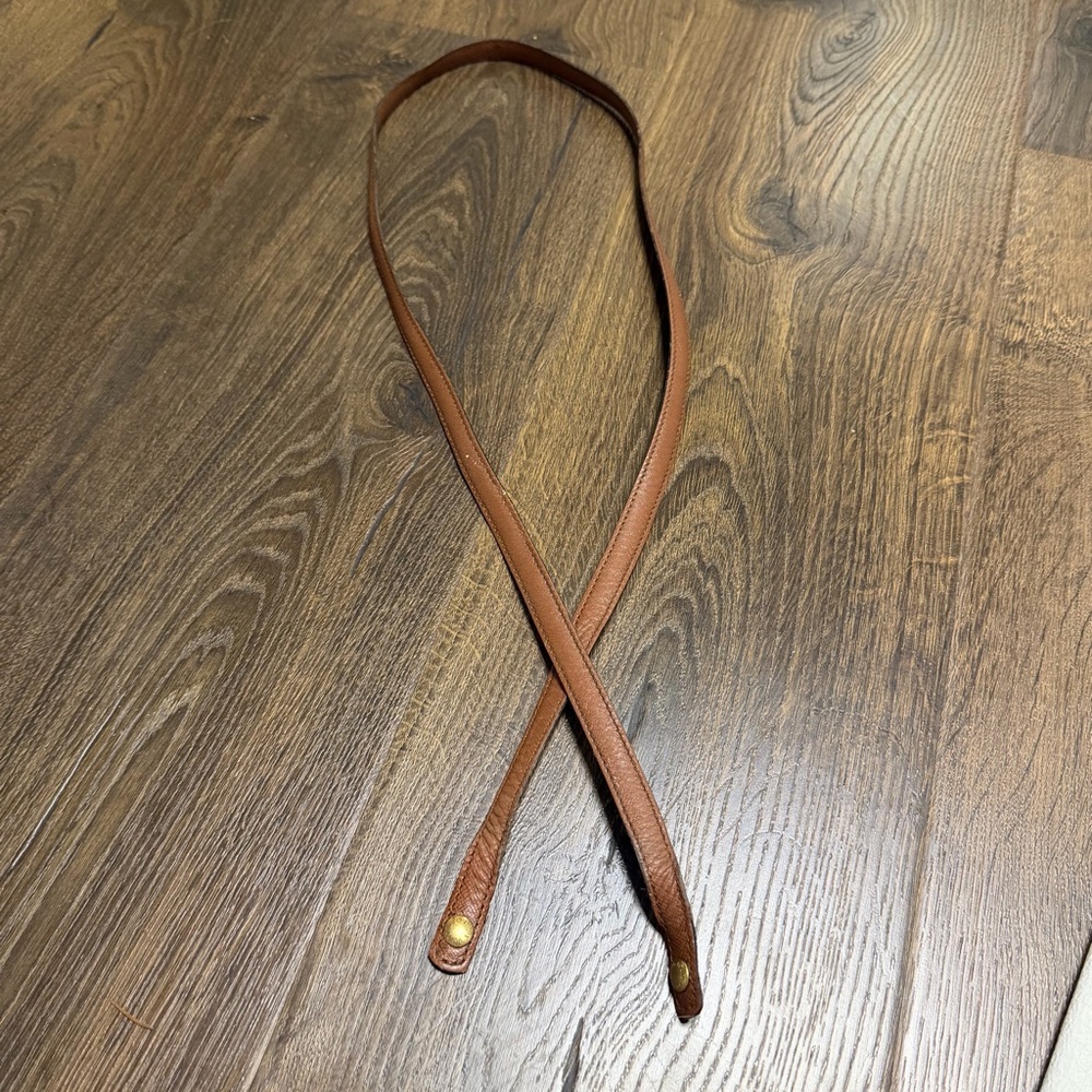 Louis Vuitton Tan Leather Crossbody Strap with Brass Accents